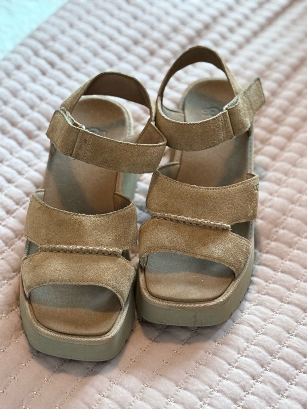 UGG Women's Platform Sandals in Tan Suede